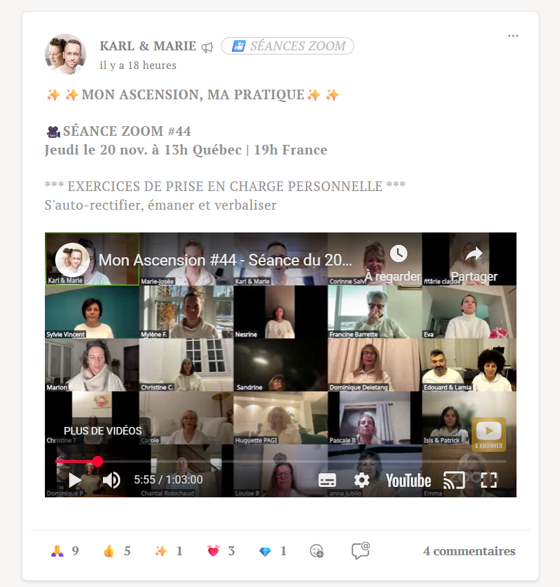 «Mon Ascension» Le Programme